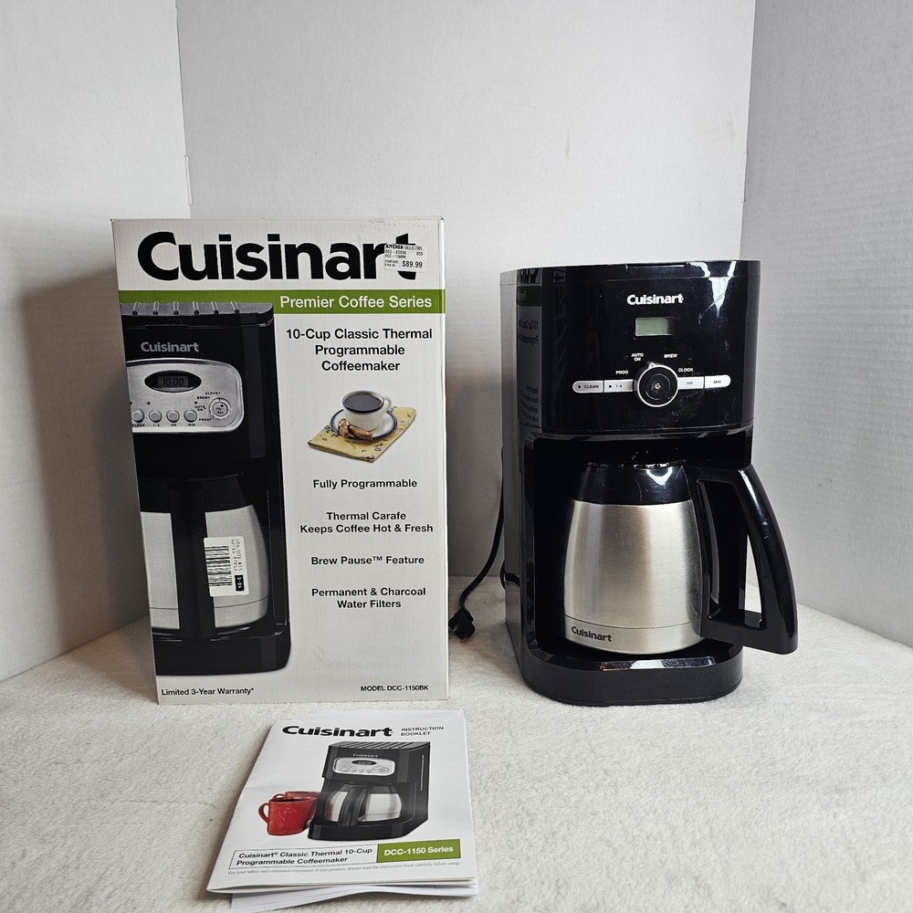 Cuisinart DCC-1150, 10 Cup Thermal Carafe Programmable Coffee Maker Black